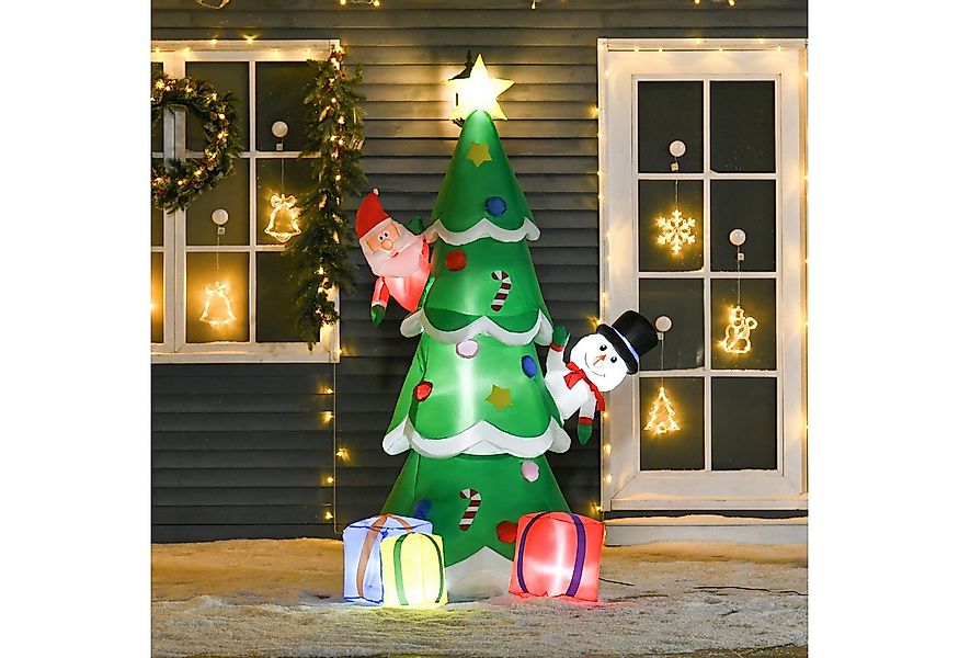 HOMCOM Weihnachtsfigur 210 cm Aufblasbarer Weihnachtsbaum (LED, 1 St., mit günstig online kaufen