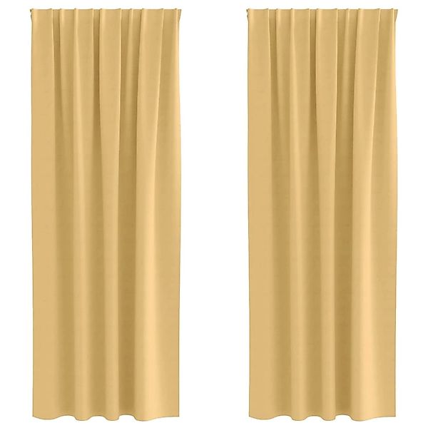 vidaXL Verdunkelungs-Vorhänge mit Ringen Beige Polyester 4107426 günstig online kaufen