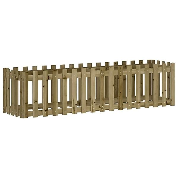 vidaXL Hochbeet Lattenzaun-Design 200x50x50 cm Kiefernholz Imprägniert 8325 günstig online kaufen