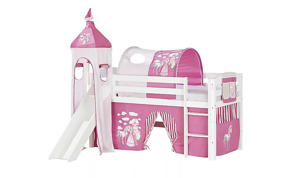 Spielbett mit Rutsche - holzfarben - 214 cm - 195 cm - 207 cm - Kindermöbel günstig online kaufen
