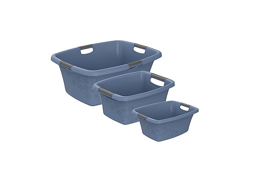ROTHO Wäschewanne Flowers Wäschekorbset 3 tlg. 12l 25l 50l, Kunststoff (PP) günstig online kaufen