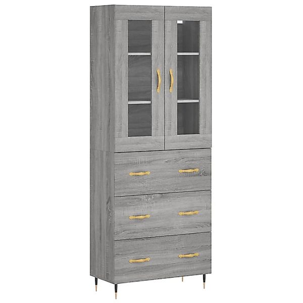 vidaXL Highboard Grau Sonoma 69,5x34x180 cm Holzwerkstoff 3198391 günstig online kaufen