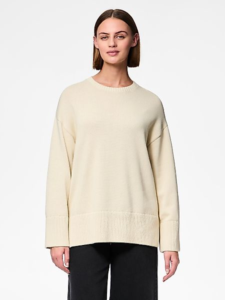 pieces Rundhalspullover PCAVA LS O-NECK SLIT günstig online kaufen