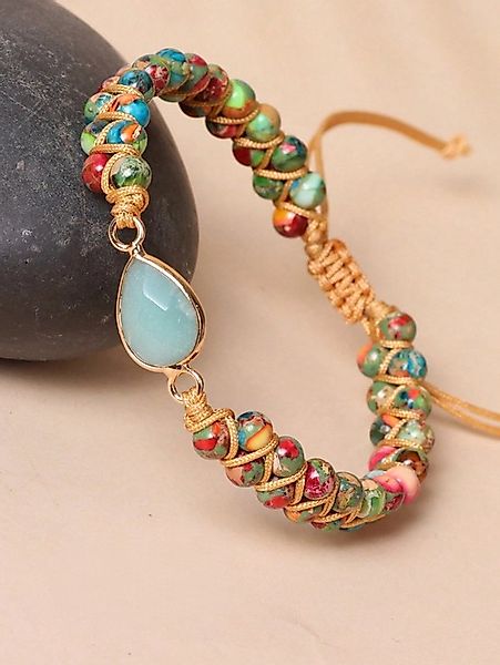 The Beauty House Armband Böhmisches Makramee-Armband mit Edelsteinen & Türk günstig online kaufen