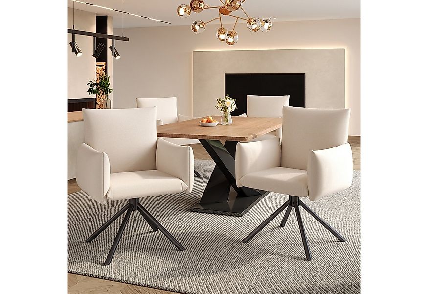 Flieks Esszimmerstuhl 360° drehbar (4 St), 4er Set Polsterstühle Drehstuhl günstig online kaufen