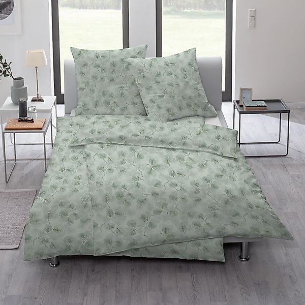 Estella Interlock Jersey Bettwäsche Rebecca 6897-532 Salbei 135x200 günstig online kaufen