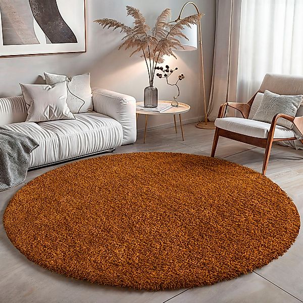 my home Hochflor-Teppich Banji, rund, Höhe: günstig online kaufen