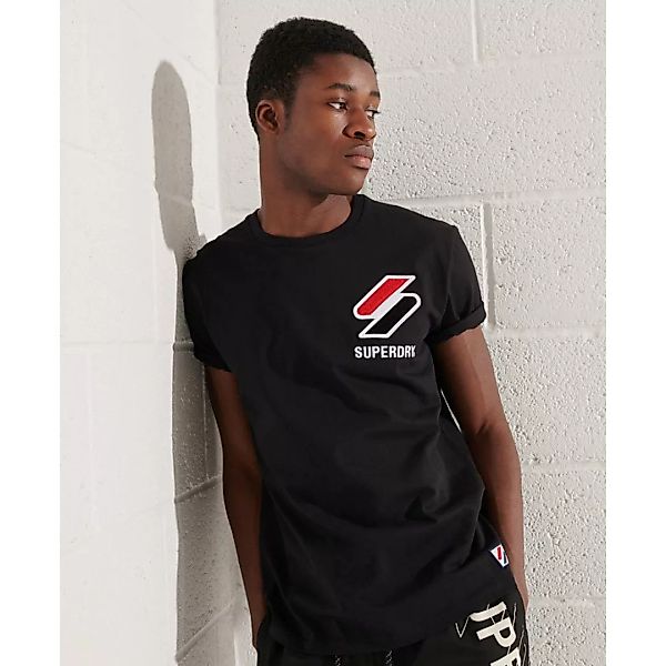 Superdry Sportstyle Chenille Kurzarm T-shirt L Black günstig online kaufen