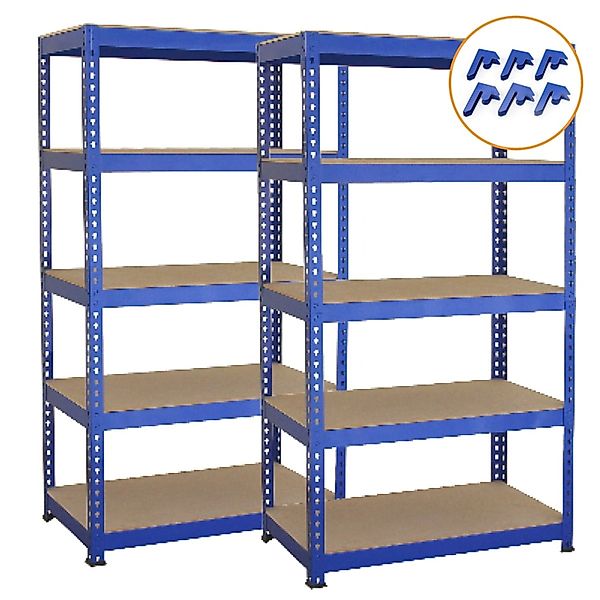 Monstershop 2 x T-RAX Lagerregal 75cm x 150cm x 30cm Blau mit Gratis Verbin günstig online kaufen