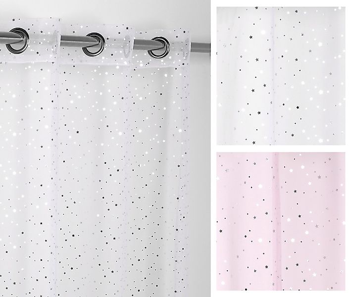 Beautex Gardine Luftiger Ösenschal mit Glitzer günstig online kaufen