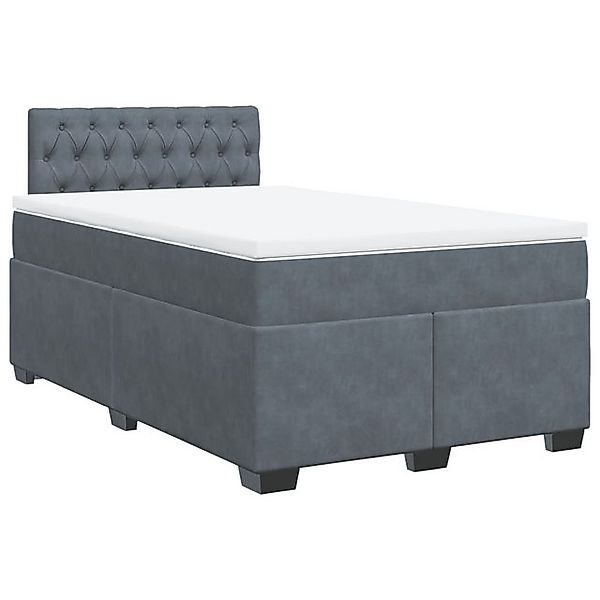 vidaXL Boxspringbett, Boxspringbett mit Matratze Dunkelgrau 120x190 cm Samt günstig online kaufen