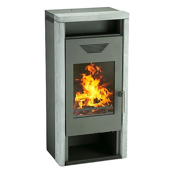 Wamsler LOGi-W Kaminofen Naturstein Grau 8 kW günstig online kaufen