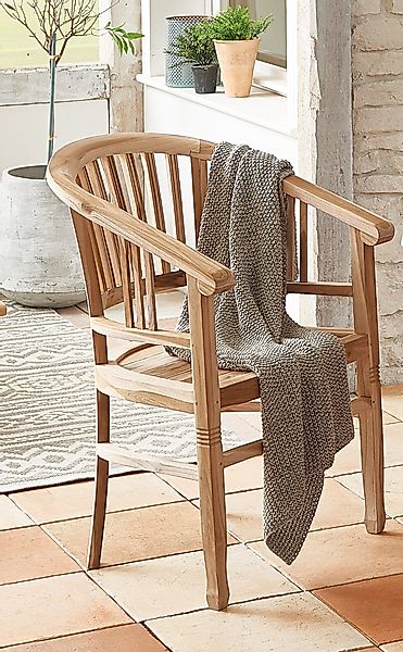 Loreno® Gartenstuhl Moreno, robustes Teakholz, naturfarben, günstig online kaufen