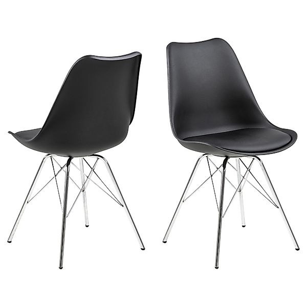 ebuy24 Erin Esszimmerstuhl Schwarz Chrom günstig online kaufen