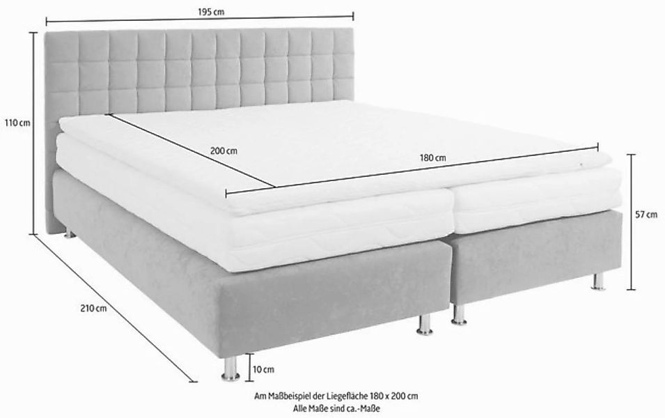 Westfalia Schlafkomfort Boxspringbett, mit Kaltschaum- oder Federkernmatrat günstig online kaufen