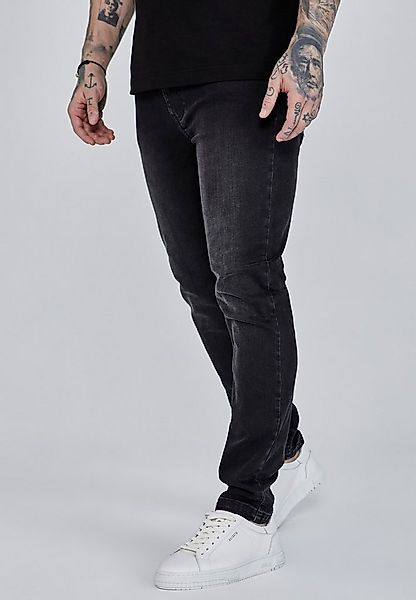 Siksilk Slim-fit-Jeans SikSilk Herren Gewaschene Schwarze Slim Fit Jeans günstig online kaufen
