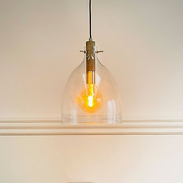 Dyberg Larsen Pendellampe Bistro, Ø 30 cm, transparent, Glas günstig online kaufen