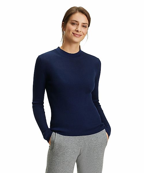FALKE Damen Pullover V-Ausschnitt, L, Blau, Struktur, Wolle, 64158-643704 günstig online kaufen