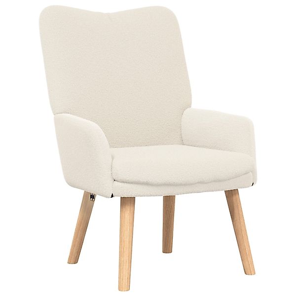 vidaXL Sessel Relaxsessel Creme Wollähnlicher Stoff günstig online kaufen
