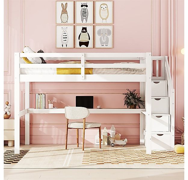 XDeer Etagenbett 140x 200 Kinderhochbett, mit Stauraumschubladen, und Unter günstig online kaufen