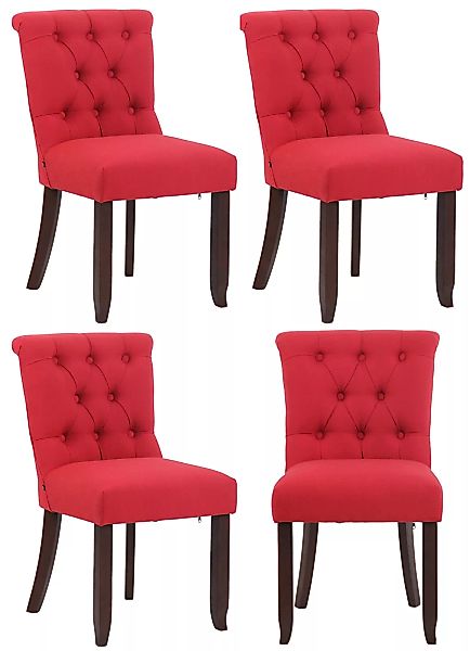 4er Set Stuhl Alberton Stoff-rot-Antik günstig online kaufen