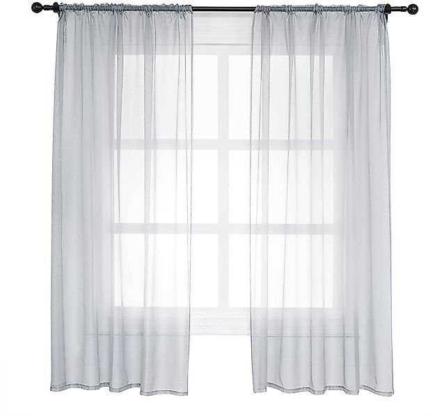 Woltu Gardine VH5511gr-2, (2 St), halbtransparent, günstig online kaufen