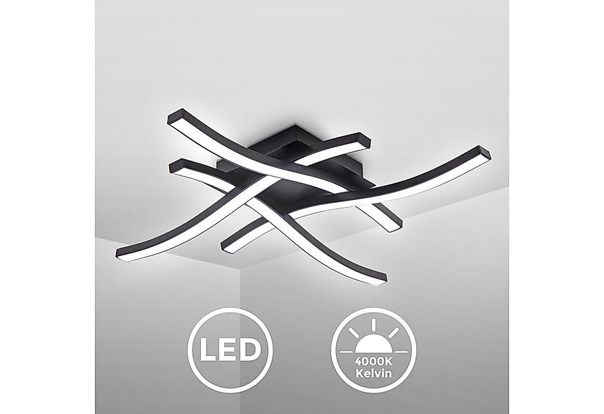 B.K.Licht Deckenleuchte Wohnzimmer moderne LED Deckenlampe 4 flammig 17W 15 günstig online kaufen
