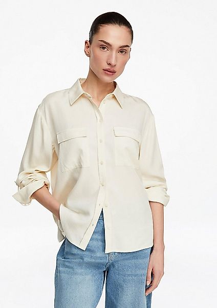 comma Langarmbluse Bluse Hemdbluse aus Lyocell günstig online kaufen