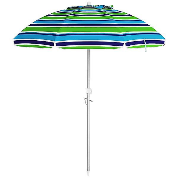 Outsunny Strandschirm neigbarer runder Outdoor-Sonnenschirm höhenverstellba günstig online kaufen