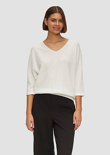 s.Oliver 3/4-Arm-Shirt T-Shirt Fein Strukturiertes Jerseyshirt mit 3/4-Fled günstig online kaufen