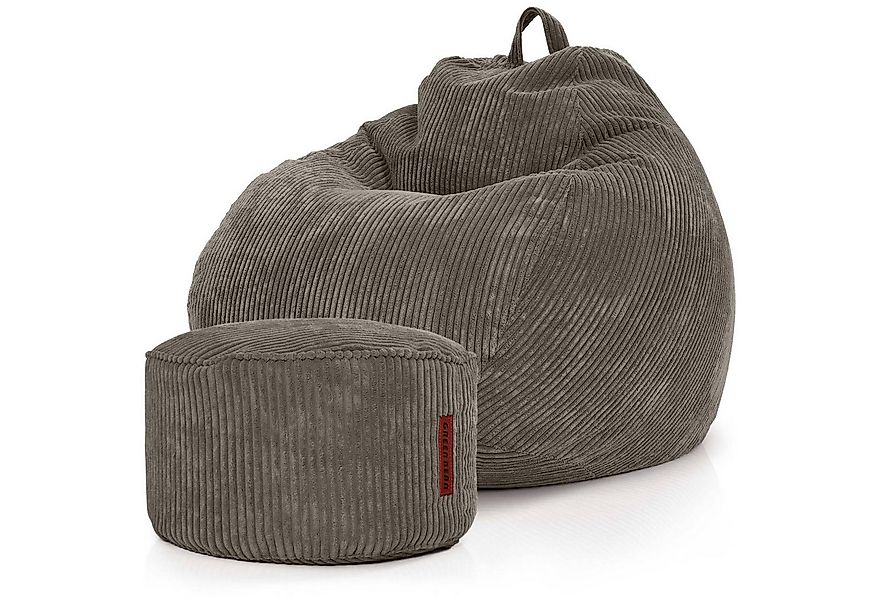 Green Bean Sitzsack XXL Sitzsack Scoop + Hocker aus Cord, Indoor Sitzkissen günstig online kaufen