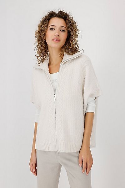 Monari Strickcape Jacke Strickcape Zopf Mit Rundhalsausschnitt günstig online kaufen