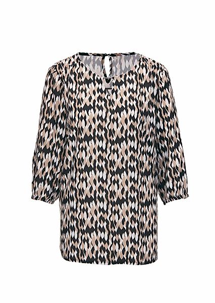 GOLDNER Schlupfbluse "Kurzgröße Druckbluse mit Ausschnittlösung" Fältchen a günstig online kaufen