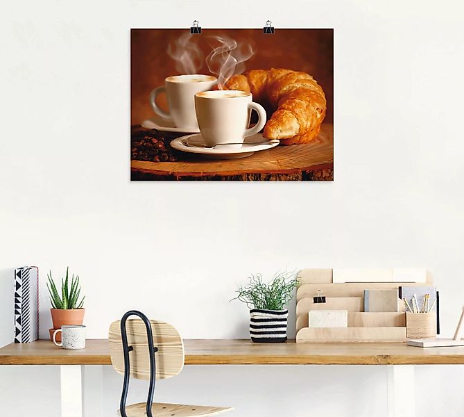Artland Wandbild "Dampfender Cappuccino und Croissant", Getränke, (1 St.), günstig online kaufen