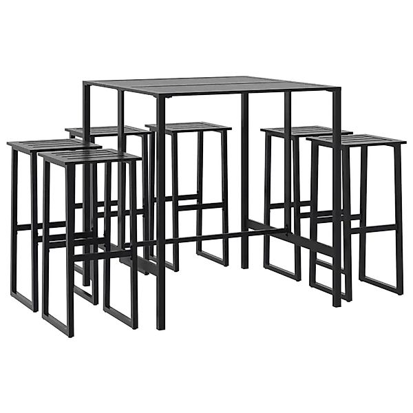 vidaXL 7-Tlg Gartenbar-Set Schwarz Pulverbeschichteter Stahl 3283753 günstig online kaufen