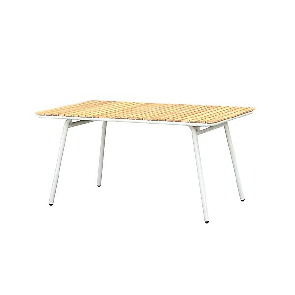 Garden Pleasure Gartentisch Teakholz Braun-Weiß 90 cm x 150 cm günstig online kaufen