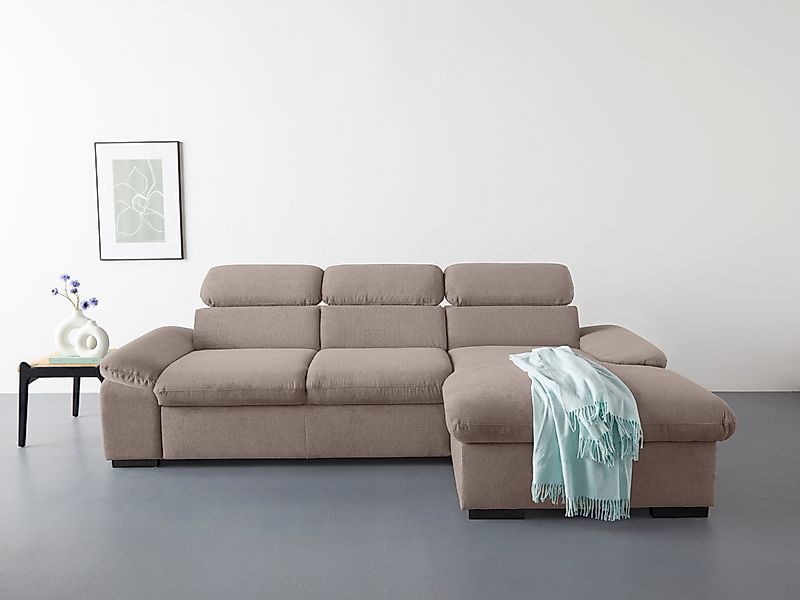 COTTA Ecksofa "Lola L-Form mit Kopfteilfunktion & Hocker" wahlweise mit Bet günstig online kaufen