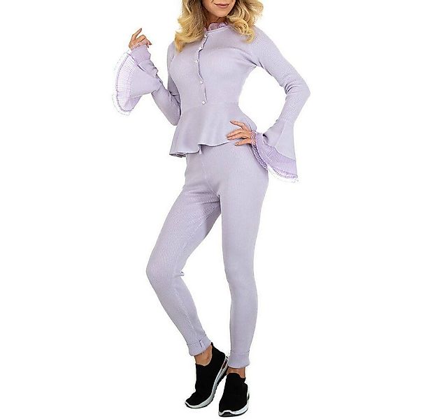 Ital-Design Freizeitanzug Damen Freizeit, Stretch Zweiteiler in Lila günstig online kaufen