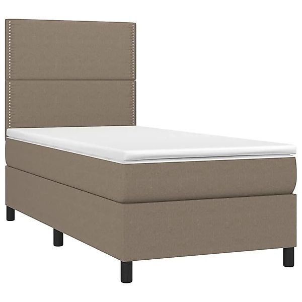 vidaXL Boxspringbett mit Matratze & LED Taupe 90x190 cm Stoff 3134761 günstig online kaufen