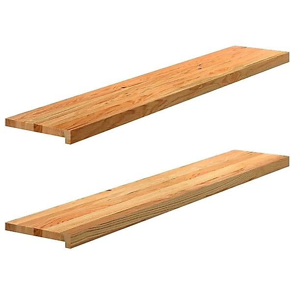 vidaXL Fensterbänke 2 Stk Hellbraun 140x25x2 cm Massivholz Eiche 4009147 günstig online kaufen