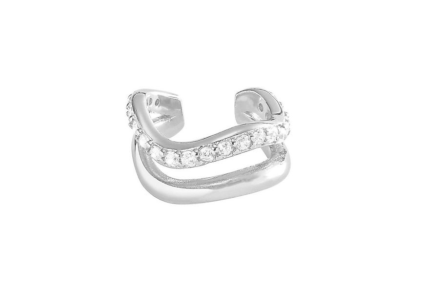 Brandlinger Ohrklemme Cuff Kitzbühel, Ear Cuff mit weißen Steinen, geschwun günstig online kaufen