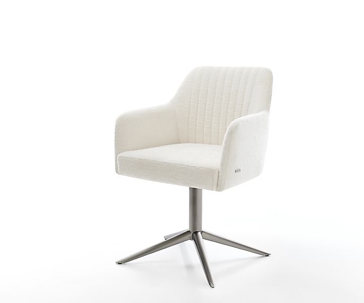 Drehstuhl Greg-Flex Bouclé Soft Beige Fußkreuz Graphit 360° drehbar Wippfun günstig online kaufen