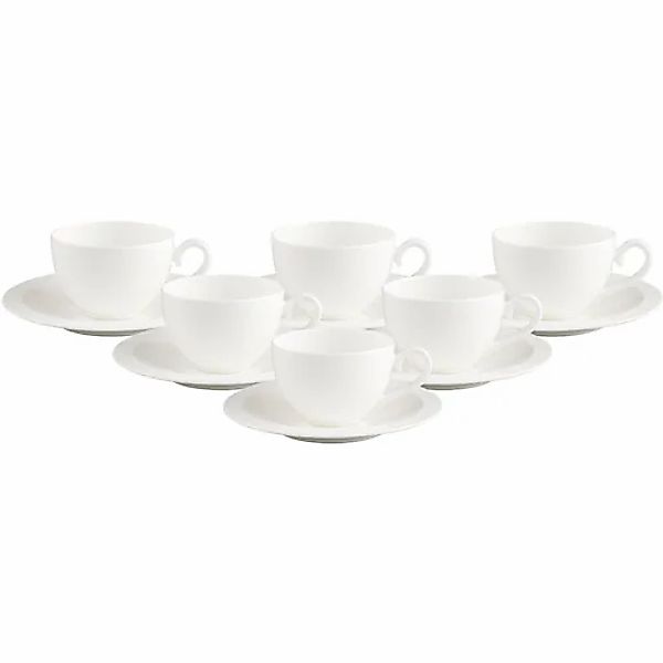 Villeroy & Boch Tasse »Kaffeetassen mit Untertassen White Pearl 120 ml 6er günstig online kaufen