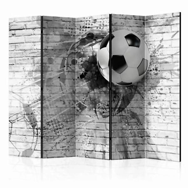 artgeist Paravent Dynamic Football II [Room Dividers] schwarz/weiß Gr. 225 günstig online kaufen