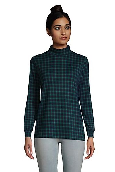 Stehkragen-Shirt Gemustert, Damen, Größe: 48-50 Normal, Grün, Baumwolle, by günstig online kaufen