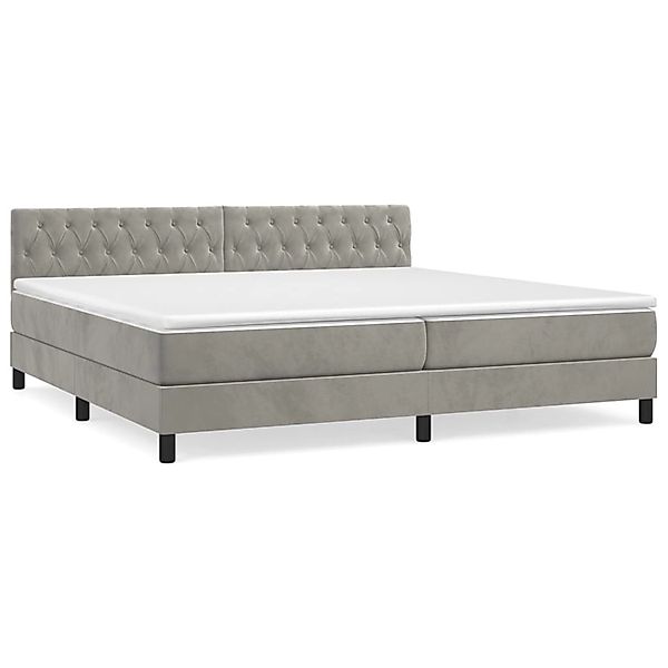 vidaXL Boxspringbett mit Matratze Hellgrau 200x200 cm Samt 3141503 günstig online kaufen