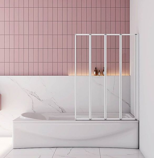 AICA Badewannenaufsatz 3, 4, 5-teilig Faltwand Aufsatz Duschwand Badewanne günstig online kaufen