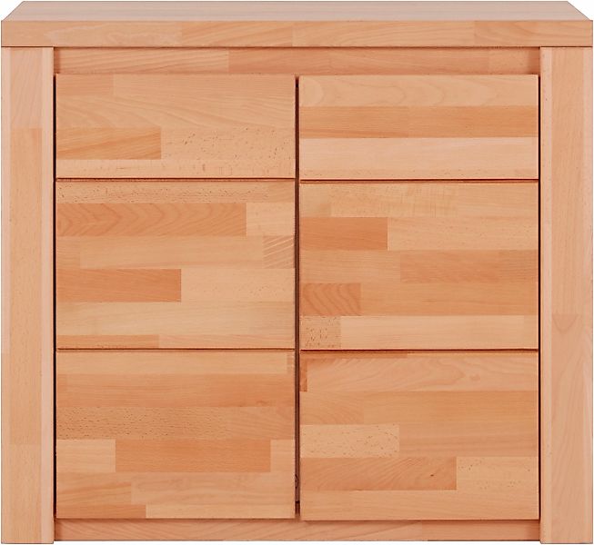 Home affaire Kommode "Burano,90cm breit,35 cm tief, Fronten Massivholz" Hol günstig online kaufen