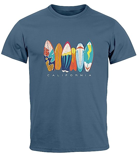 Neverless Print-Shirt Herren T-Shirt California Surfboards günstig online kaufen