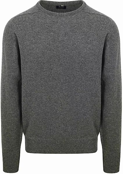 William Lockie O-Auschnitt Pullover Lammwolle Grau - Größe M günstig online kaufen